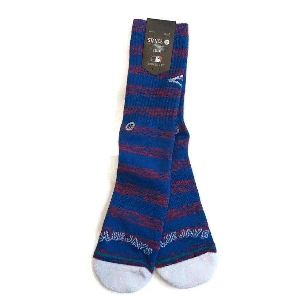 Stance Blue Jays Twist Mens Shoe Size 9-13 Casual Toronto Blue Jays Crew Socks